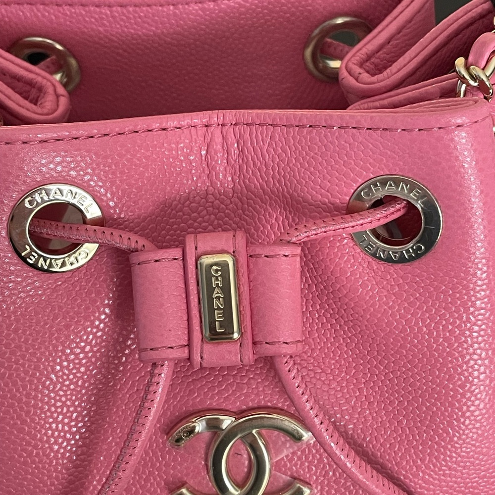 NEW 21B Chanel Bucket Bag Pink Crossbody Caviar - Picture 10 of 15